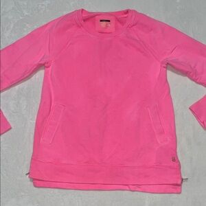 Lilly Pulitzer Luxletic Bright Pink Zippered Crewneck Sweater